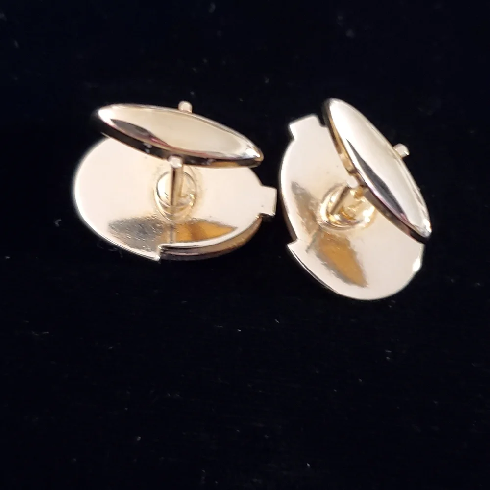 Swank Vintage Tigers Eye Black Onyx Cufflinks 1950's 1960's